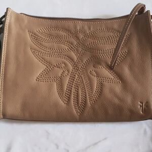 FRYE Charlene Embroidered Crossbody in Cognac.‎
